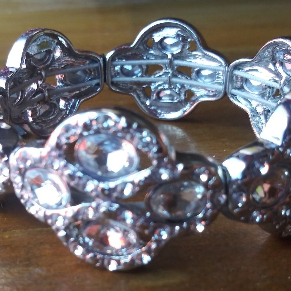 Monet Timeless Collection Silver Bracelet with Stones